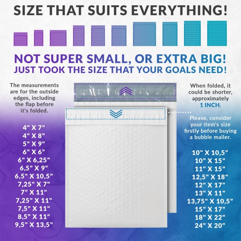 ABC PACK & SUPPLY Poly Bubble Mailers, 8.5 x 11 Inch. Pack of 25 White Padded Envelopes Self Seal. Tear-Proof Gift Bubble Envelopes. Waterproof Packaging for Small Business. Cushioning Book Mailers - Image 4